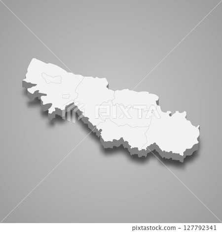 Central Aran 3d isometric map is a economic region of Azerbaijan 127792341