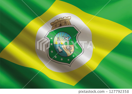 Ceara flag waving in the wind. State of Brazil 127792358
