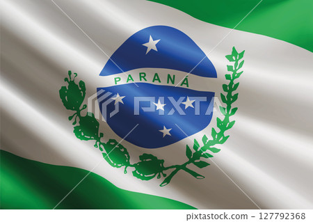 Parana flag waving in the wind. State of Brazil Parana flag waving in the wind. State of Brazil 127792368
