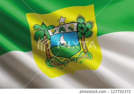 Rio Grande do Norte flag waving in the wind. State of Brazil 127792372