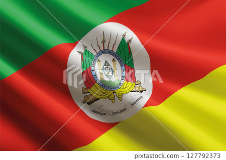 Rio Grande do Sul flag waving in the wind. State of Brazil 127792373