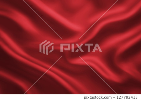 Vibrant red silk fabric with flowing smooth waves Vibrant red silk fabric with flowing smooth waves 127792415