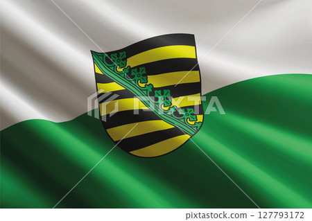 Saxony flag waving in the wind. State of Germany Saxony flag waving in the wind. State of Germany 127793172