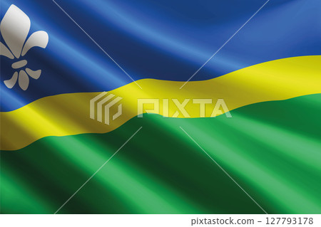 Flevoland flag waving in the wind. Province of Netherlands 127793178