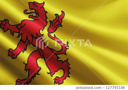 South Holland flag waving in the wind. Province of Netherlands 127793186