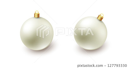 Color Christmas Baubles set isolated on white background. 127793330