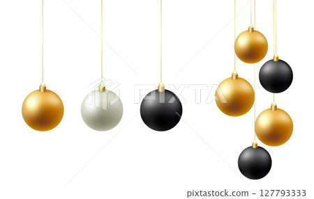Color Christmas Baubles set isolated on white background. 127793333
