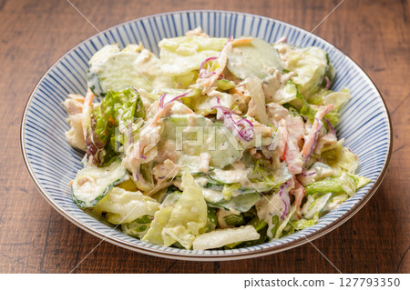 Vegetables with tuna and mayonnaise 127793350