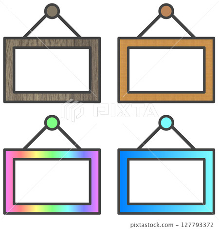 用於展示照片和繪畫的簡單框架的插圖 127793372
