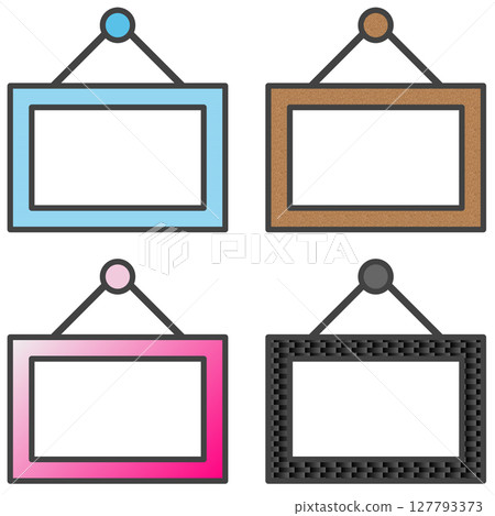 用於展示照片和繪畫的簡單框架的插圖 127793373