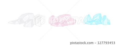 Pink Himalayan, White and Blue Salt Crystals. 127793453