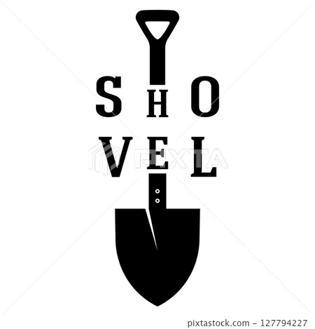 Shovel logo for agriculture, excavation,building, mining foundation. gardening vector set design with leaves Shovel logo for agriculture, excavation,building, mining foundation. gardening vector set design with leaves 127794227