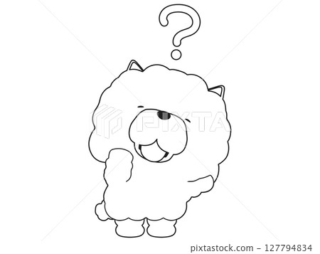 A smiling chow chow with a question mark A smiling chow chow with a question mark 127794834