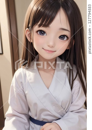 身穿柔道服的女孩 127794883