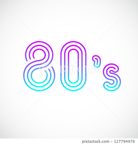 80s emblem in retro wave style. 80s emblem in retro wave style. 127794978