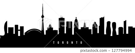 Vector silhouette illustration of Toronto City Vector silhouette illustration of Toronto City 127794994