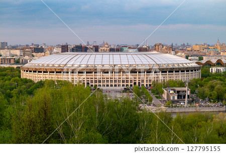 View of the Luzhniki Stadium Sports Complex from the observation deck on Vorobyovy Gory. View of the Luzhniki Stadium Sports Complex from the observation deck on Vorobyovy Gory. 127795155