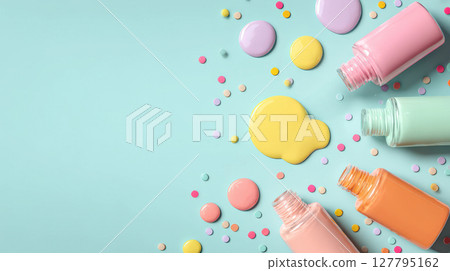 Pastel color cosmetics 127795162