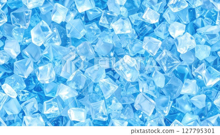 清爽的藍色冰塊背景素材 清爽的藍色冰塊背景素材 127795301