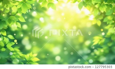 閃閃發光的樹葉背景材料 127795303