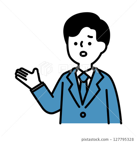 Vector illustration of a worried business man in a suit Vector illustration of a worried business man in a suit 127795328