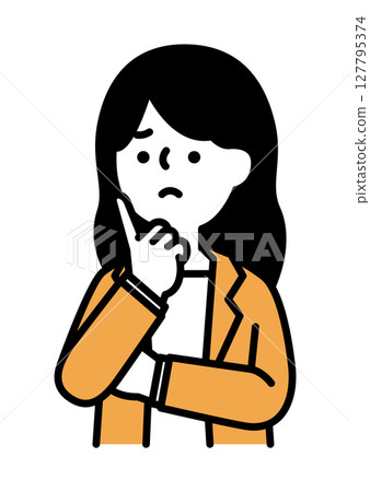 Vector illustration of a business woman with her arms folded and a troubled face Vector illustration of a business woman with her arms folded and a troubled face 127795374