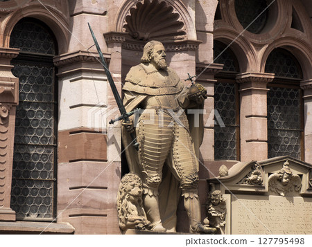 Sculpture in Ancient Heidelberg medieval castle in Germany Sculpture in Ancient Heidelberg medieval castle in Germany 127795498