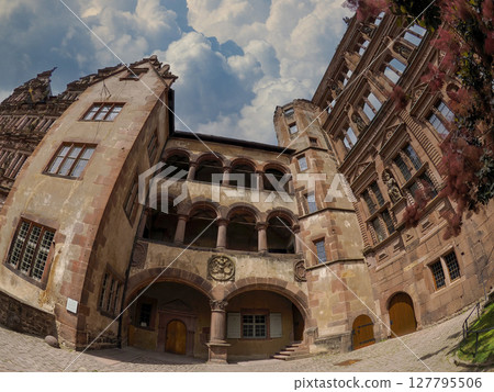 View of Ancient Heidelberg medieval castle in Germany View of Ancient Heidelberg medieval castle in Germany 127795506