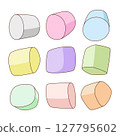 Marshmallow vector illustration, isolated white background. 127795602