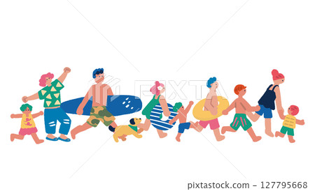 人們享受夏天的插圖 127795668