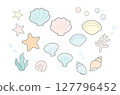 貝殼與海洋主題插圖集 127796452