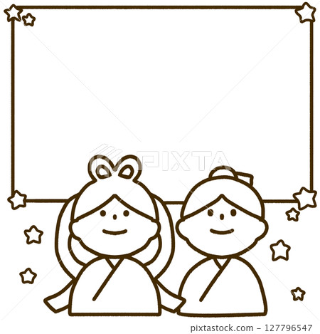 織姬與彥星相框（線條畫） 127796547