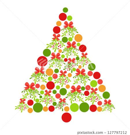 Triangle of gingerbread cookies, gnomes, christmas stockings, snowflakes forming christmas tree. Gift holiday vector elements Triangle of gingerbread cookies, gnomes, christmas stockings, snowflakes forming christmas tree. Gift holiday vector elements 127797212