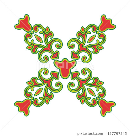 National ornament. A stylized flower. Tatar pattern. Vector illustration National ornament. A stylized flower. Tatar pattern. Vector illustration 127797245