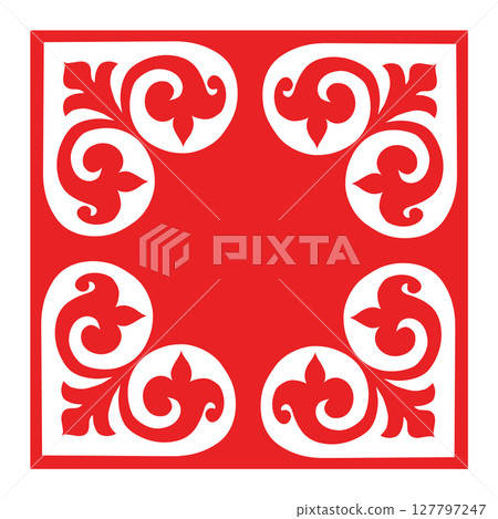 National ornament. A stylized flower. Tatar pattern. Vector illustration National ornament. A stylized flower. Tatar pattern. Vector illustration 127797247