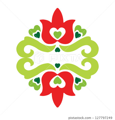 National ornament. A stylized flower. Tatar pattern. Vector illustration 127797249