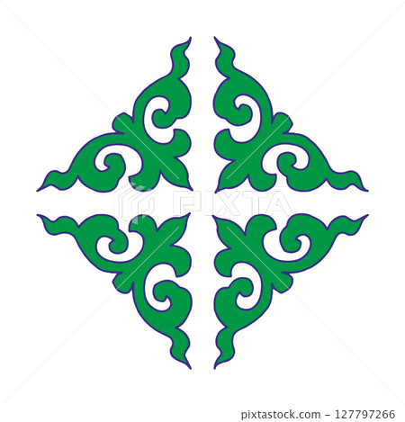 National ornament. A stylized flower. Tatar pattern. Vector illustration 127797266