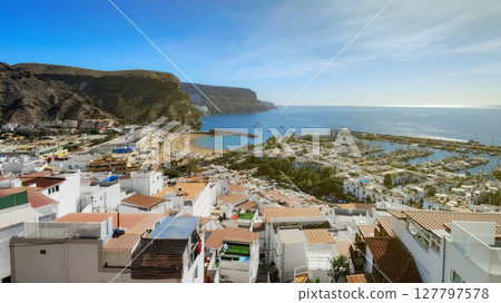 Scenic View of Puerto Rico, Gran Canaria Scenic View of Puerto Rico, Gran Canaria 127797578