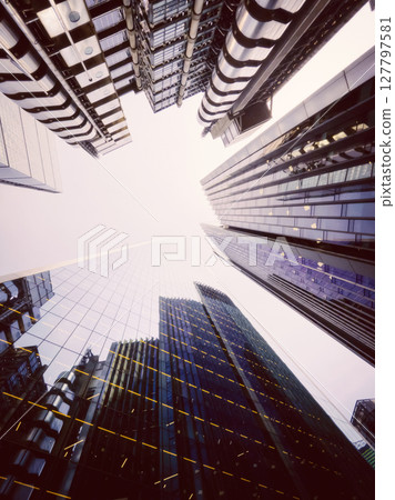 Modern Skyscrapers in London's Financial District Modern Skyscrapers in London's Financial District 127797581