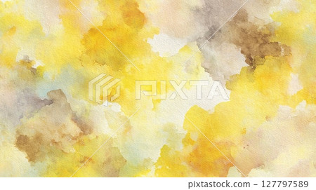 Yellow watercolor texture background 127797589