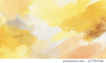 黃色水彩紋理背景 黃色水彩紋理背景 127797596