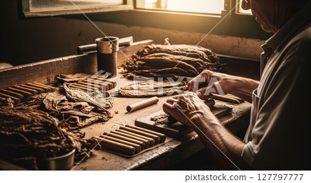 Artisan Craftsman Creating Handmade Rope and Bondage Tools in Traditional Workshop 127797777