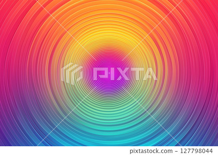 AI-generated image: Vibrant rainbow-colored concentric circles 127798044