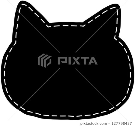 Black cat shaped speech bubble material 127798457