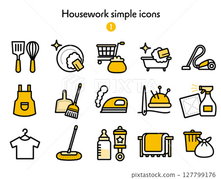 圖示集合家務 127799176