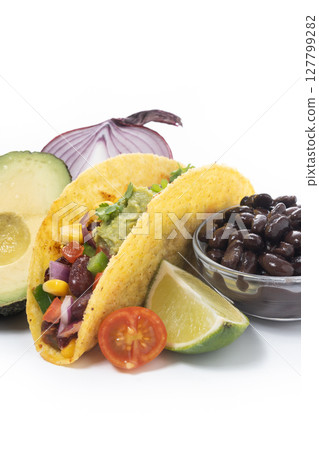Vegan mexican Taco with beans Vegan mexican Taco with beans 127799282