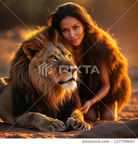girl with a dog 127799683