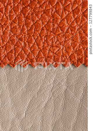 Brown and beige imitation artificial leather texture background. Abstract 127799843