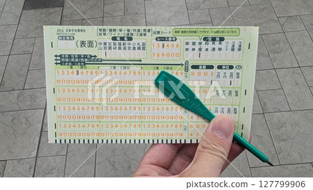 完成的標記卡和專用筆|購買JRA投注票的準備 完成的標記卡和專用筆|購買JRA投注票的準備 127799906