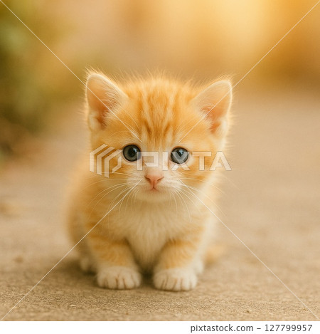 一隻盯著小貓 127799957
